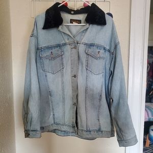 Vintage | Demin Jacket with Velvet Collar